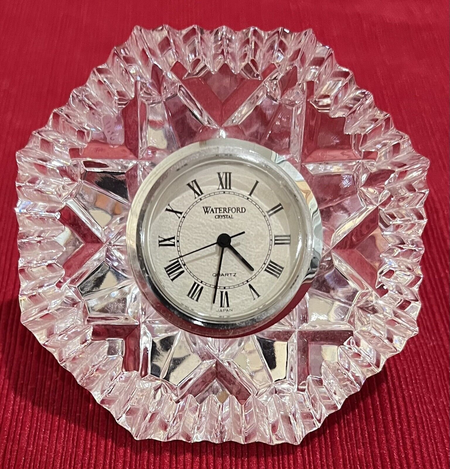 Waterford Crystal Octagonal Small Desk Clock Silver Trim. NO Box