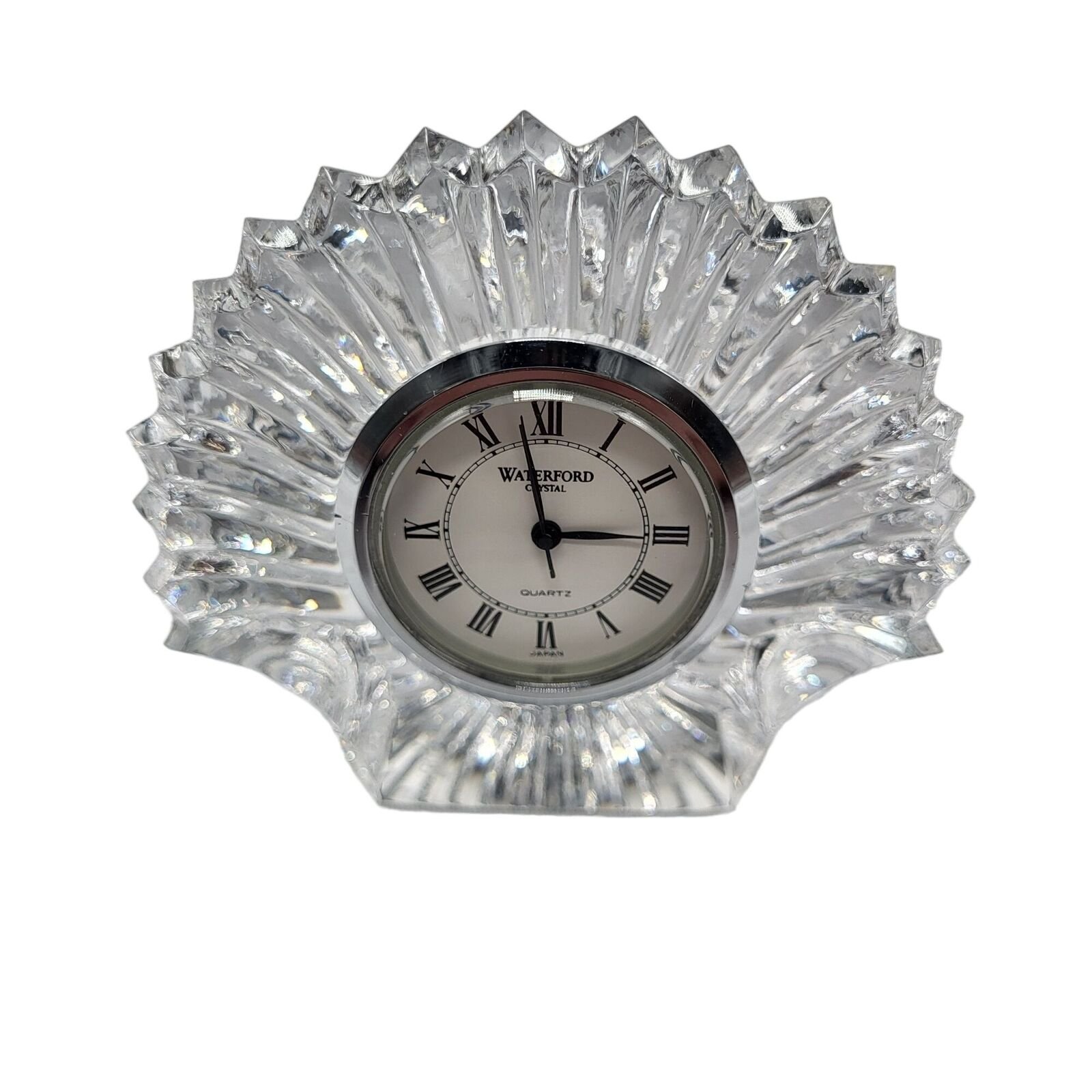 Waterford Crystal Small Sea Shell Desk Tabletop Clock Discontinued