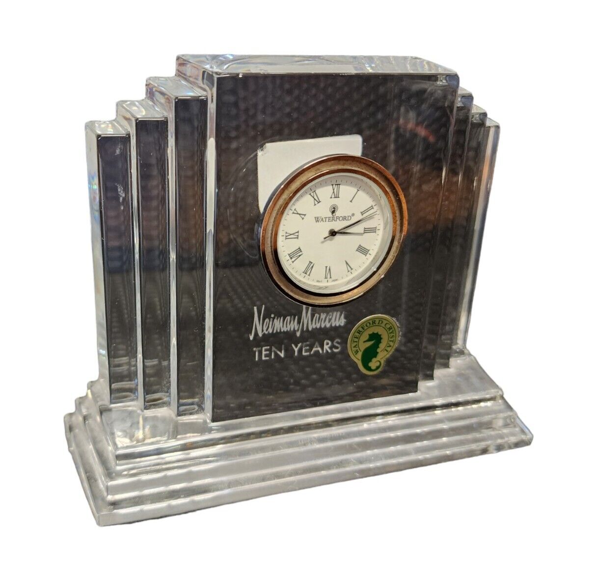 Waterford Metropolitan Mantel Or Desk Clock Lead Crystal 108372 | Neiman Marcus