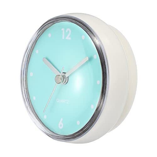 Waterproof Bathroom Clock, Battery Operated Silent Mini Wall Clocks 1 Green
