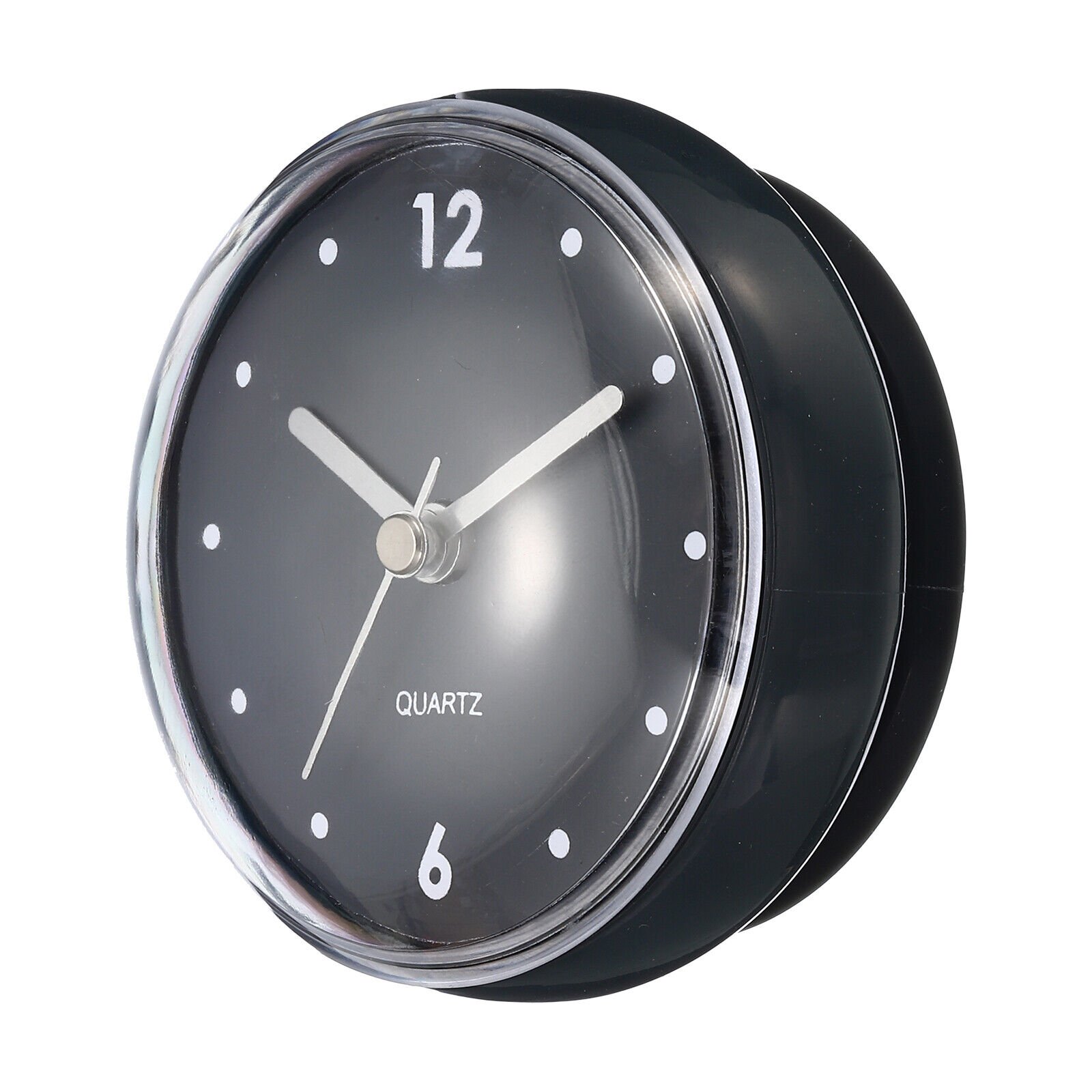Waterproof Bathroom Clock Shower Wall Clock with Black Suction Cup Black