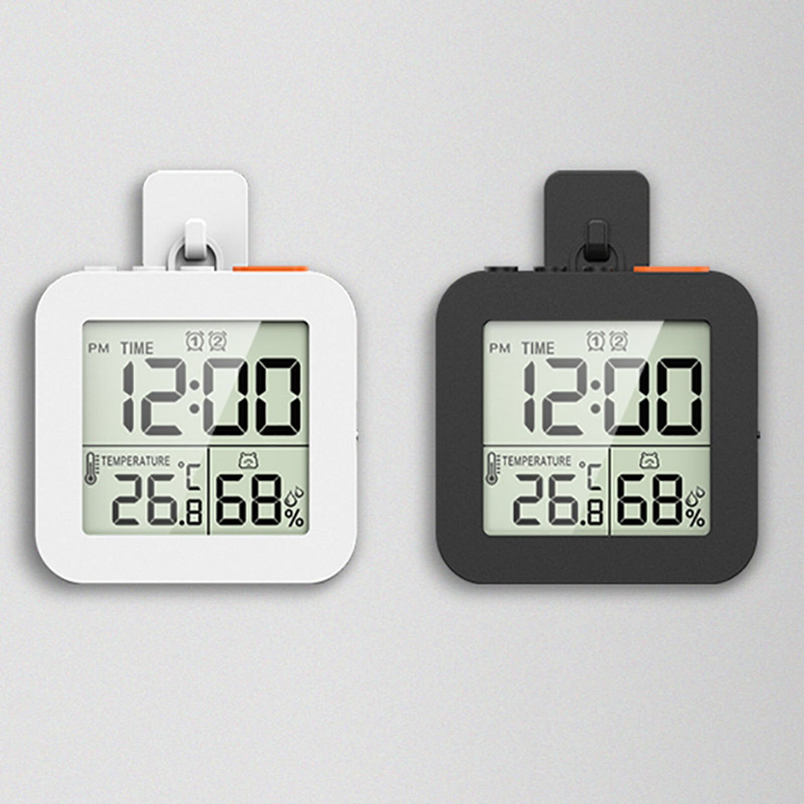 Waterproof Bathroom Shower Kitchen Clock Timer Alarm Temperature Humidity