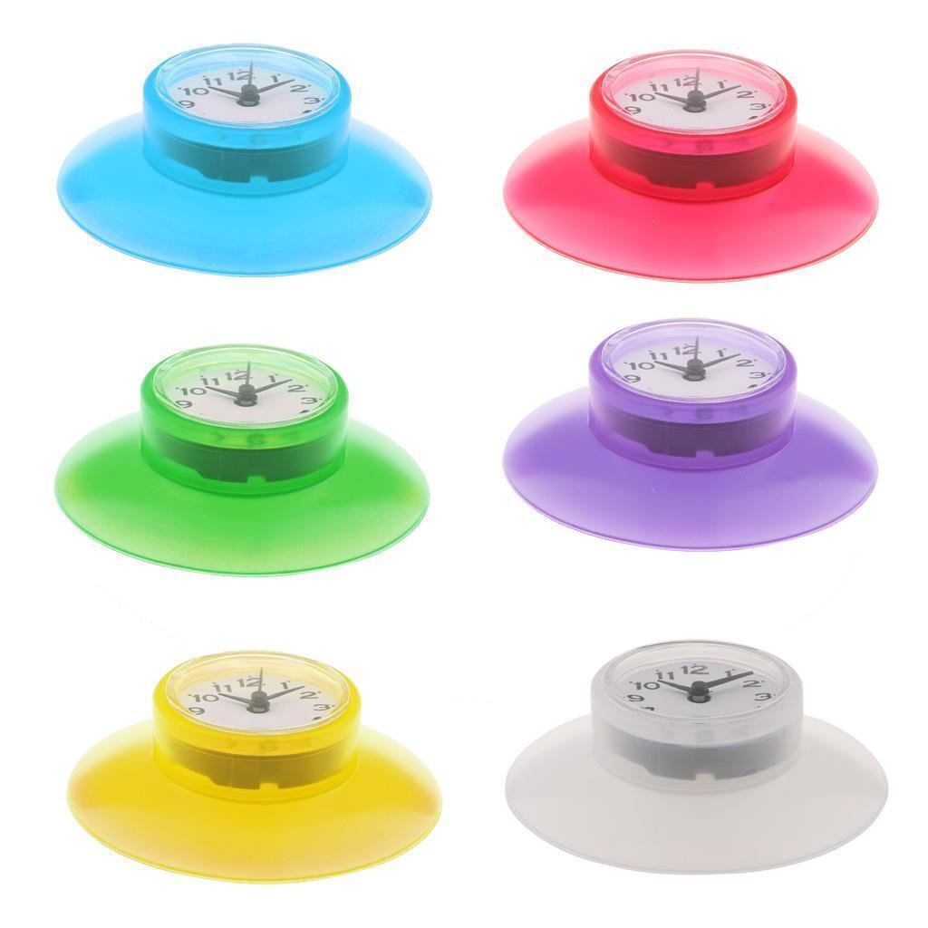 Waterproof Kitchen Bathroom Shower Clock Suction Cup Mirror,