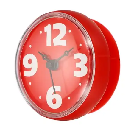 Waterproof Shower Clock Mini Bathroom Mirror Wall Clocks with Suction Cup, Red photo Waterproof Shower Clock Mini Bathroom Mirror Wall Clocks with Suction Cup, Red featured image