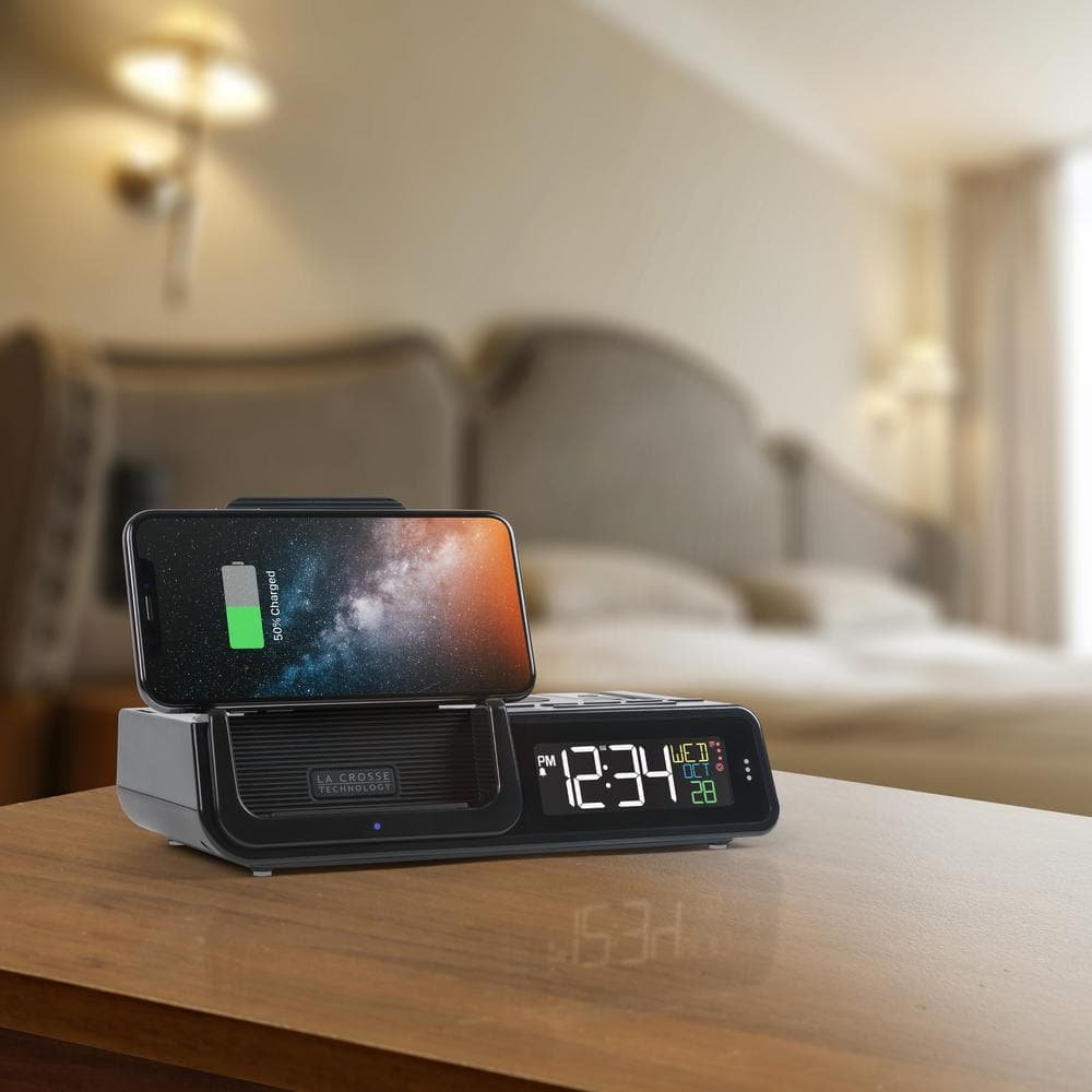 Wattz 2.0 Projection 10-Watt Wireless Charging Alarm Clock with Docking Station