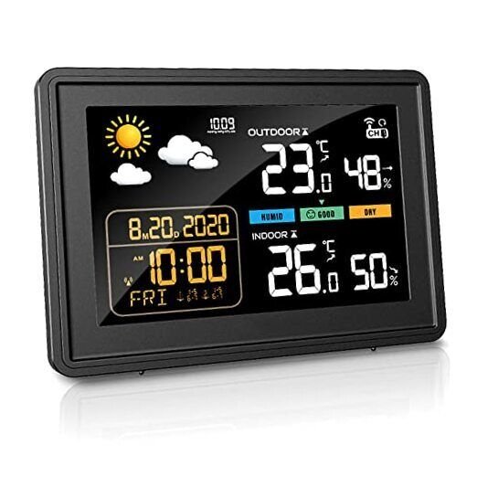 Weather Station, Wireless Home Thermometer Outdoor Indoor Colorful Display