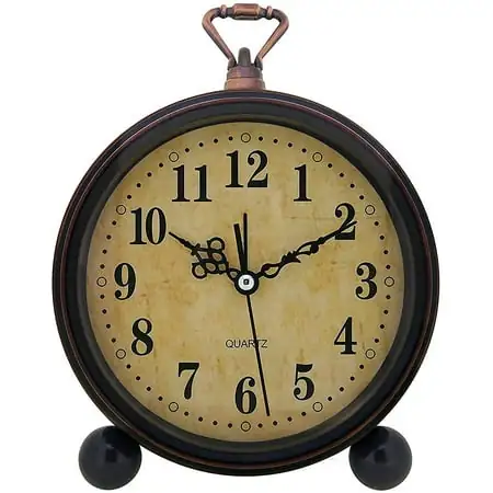 Wekity Vintage Alarm Clock , Analog Silent Small Bedside Desk Clock Battery Operated for Table photo Wekity Vintage Alarm Clock , Analog Silent Small Bedside Desk Clock Battery Operated for Table