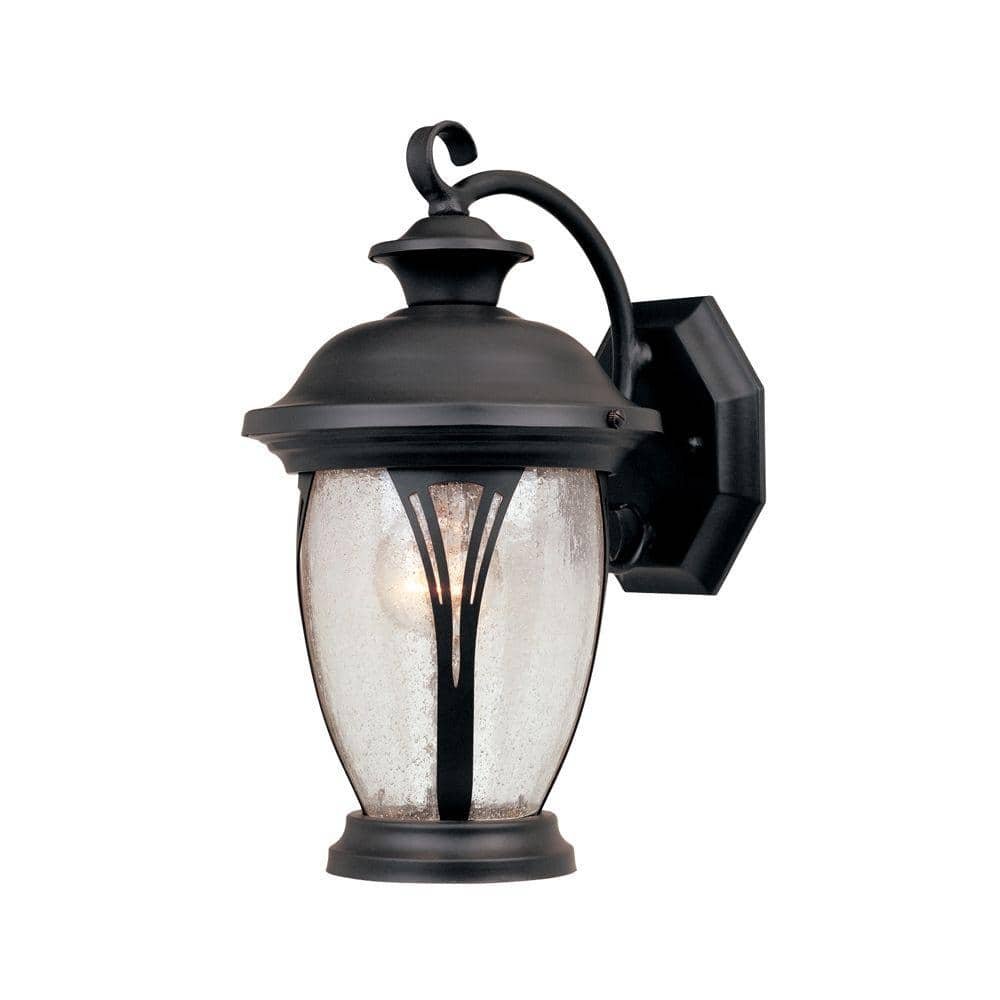 Westchester 12.75 in. Bronze 1-Light Outdoor Line Voltage Wall Sconce with No...