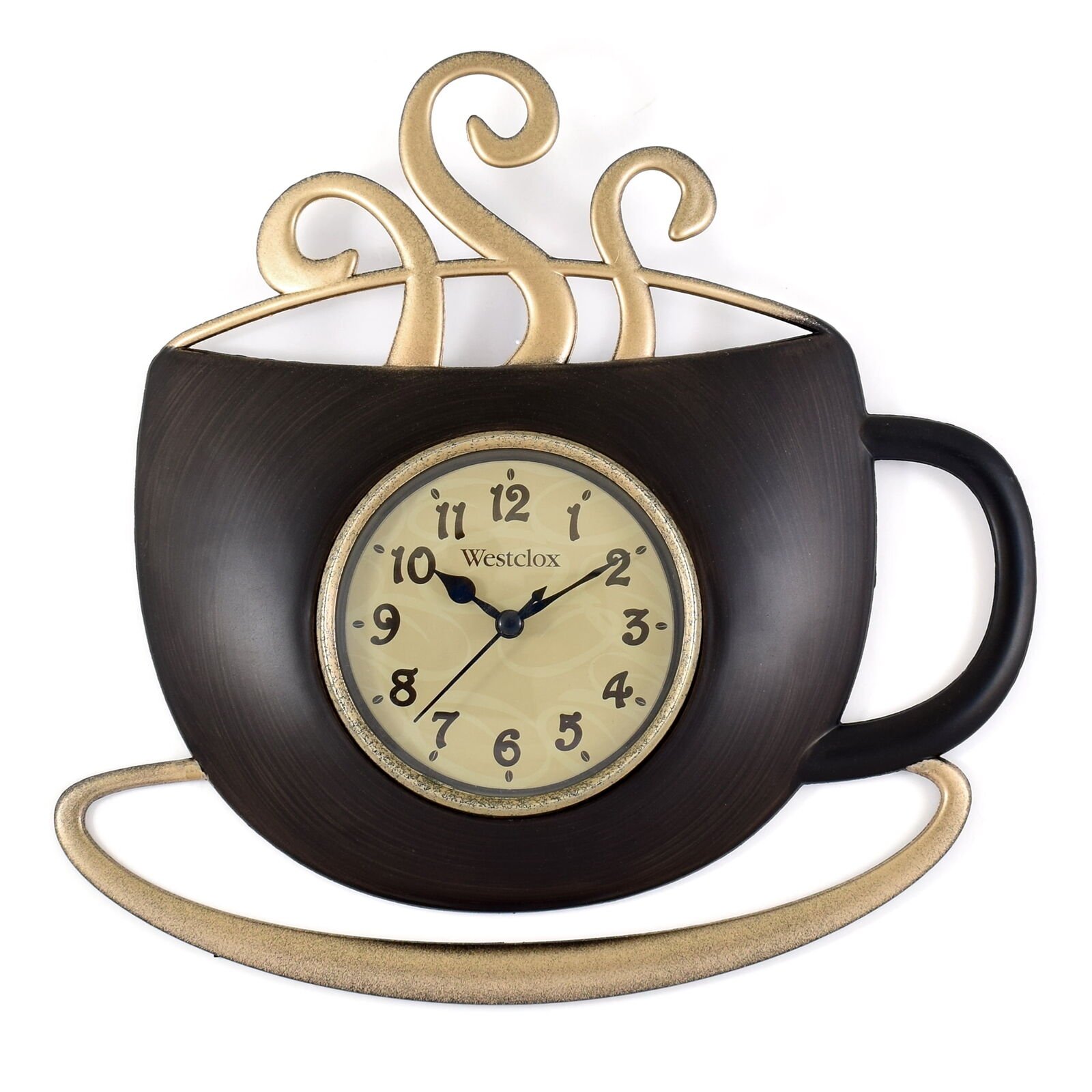 Westclox Brown Analog QA 12.5" Coffee Shape Wall Clock