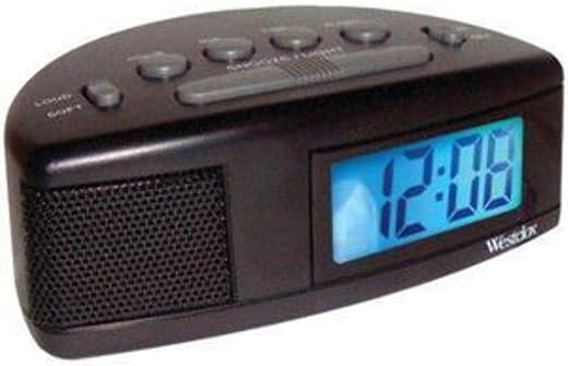Westclox Extra Loud Alarm Clock for Heavy Sleepers, Easy-to-Read LCD Display with Adjustable Alarm and Snooze (Black)