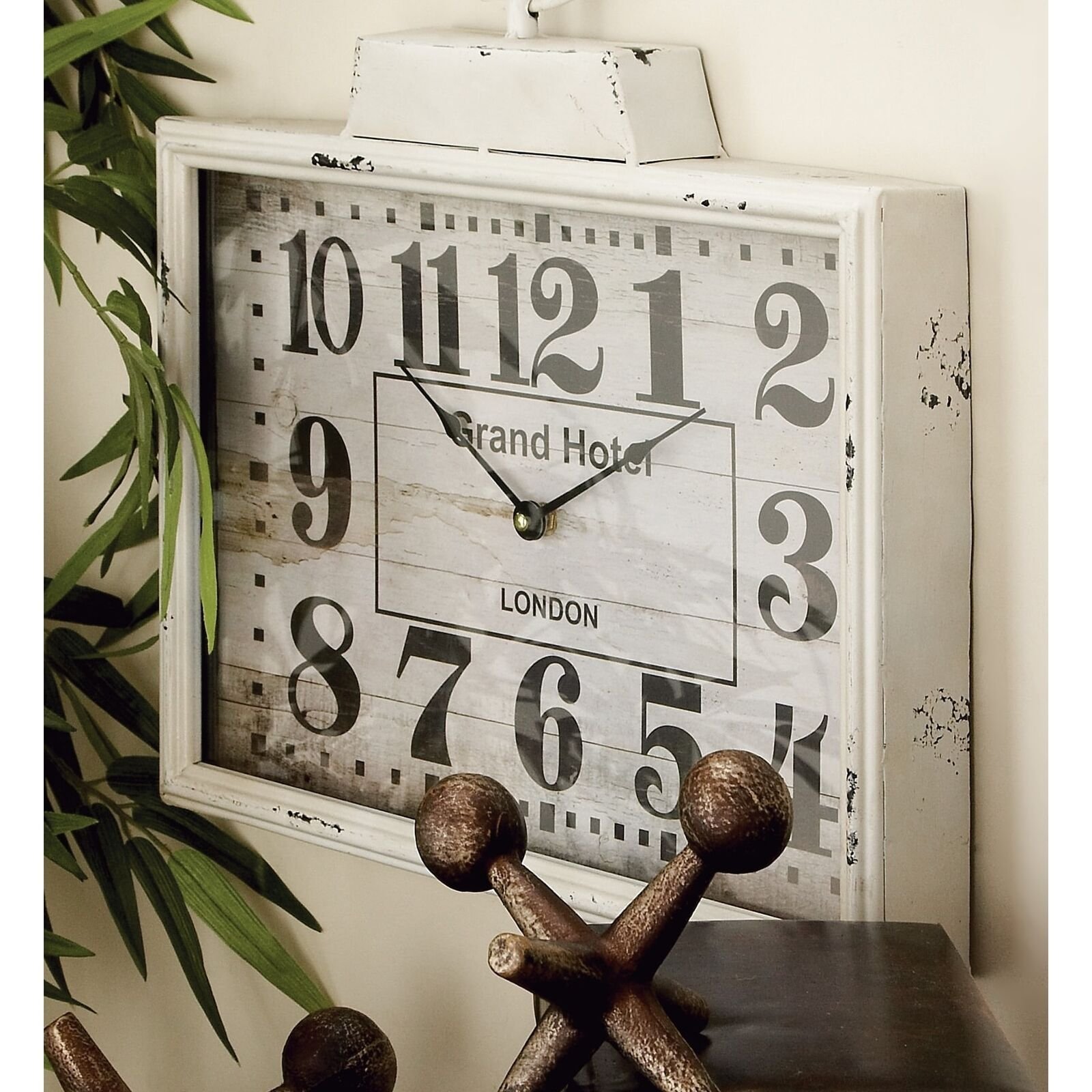 White Metal Pocket Watch Style Decorative Wall Clock White