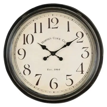 Whitley 24 . 5 in. Aged Black Tin Oversized Wall Clock photo