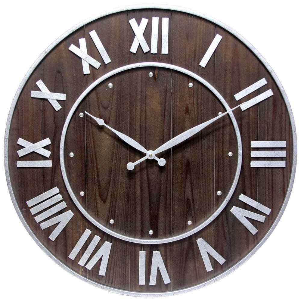 Wine Barrel Dark Brown Wall Clock