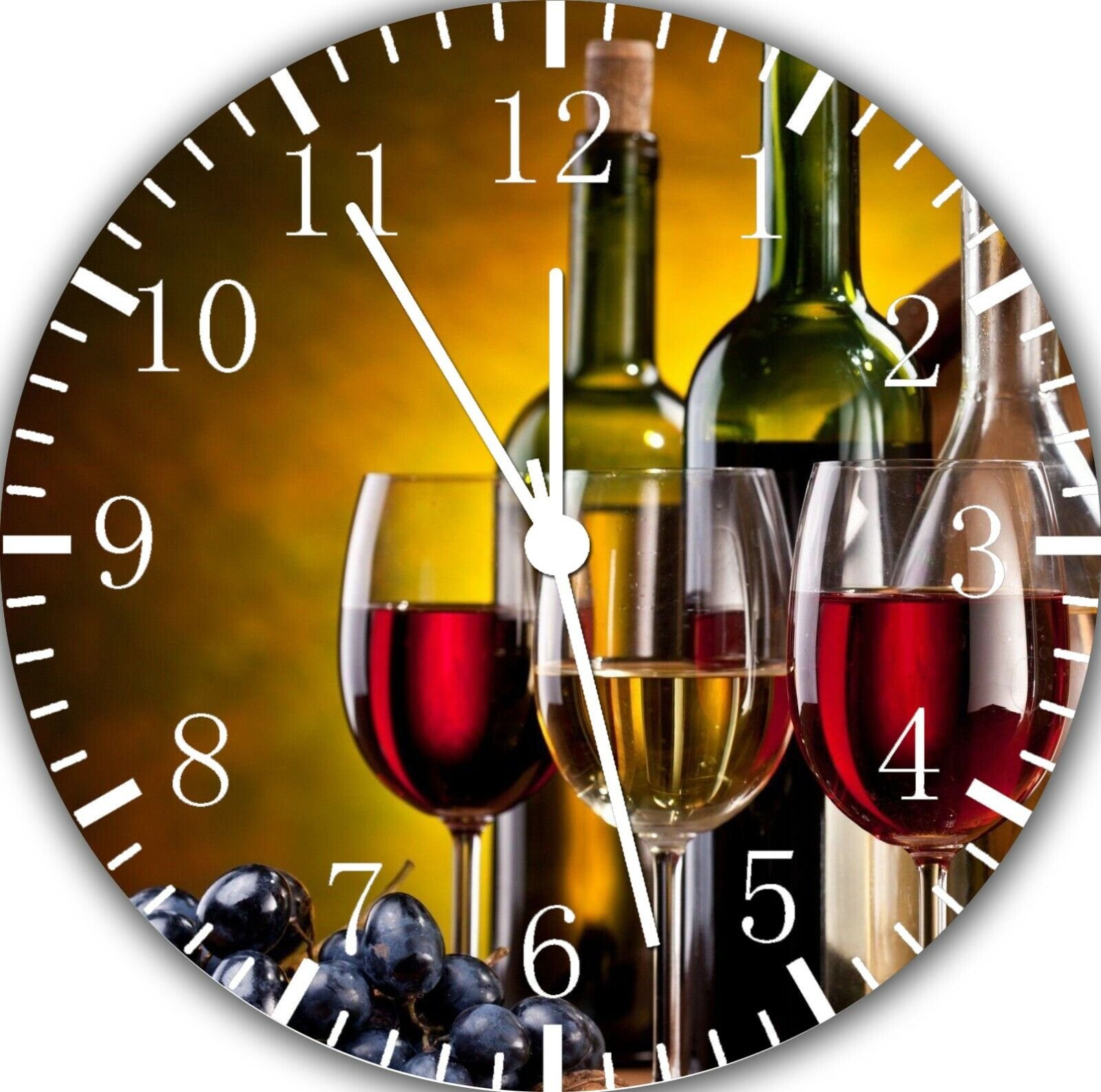 Wine Kitchen Frameless Silent Wall Clock Nice For Gifts or Decor G32