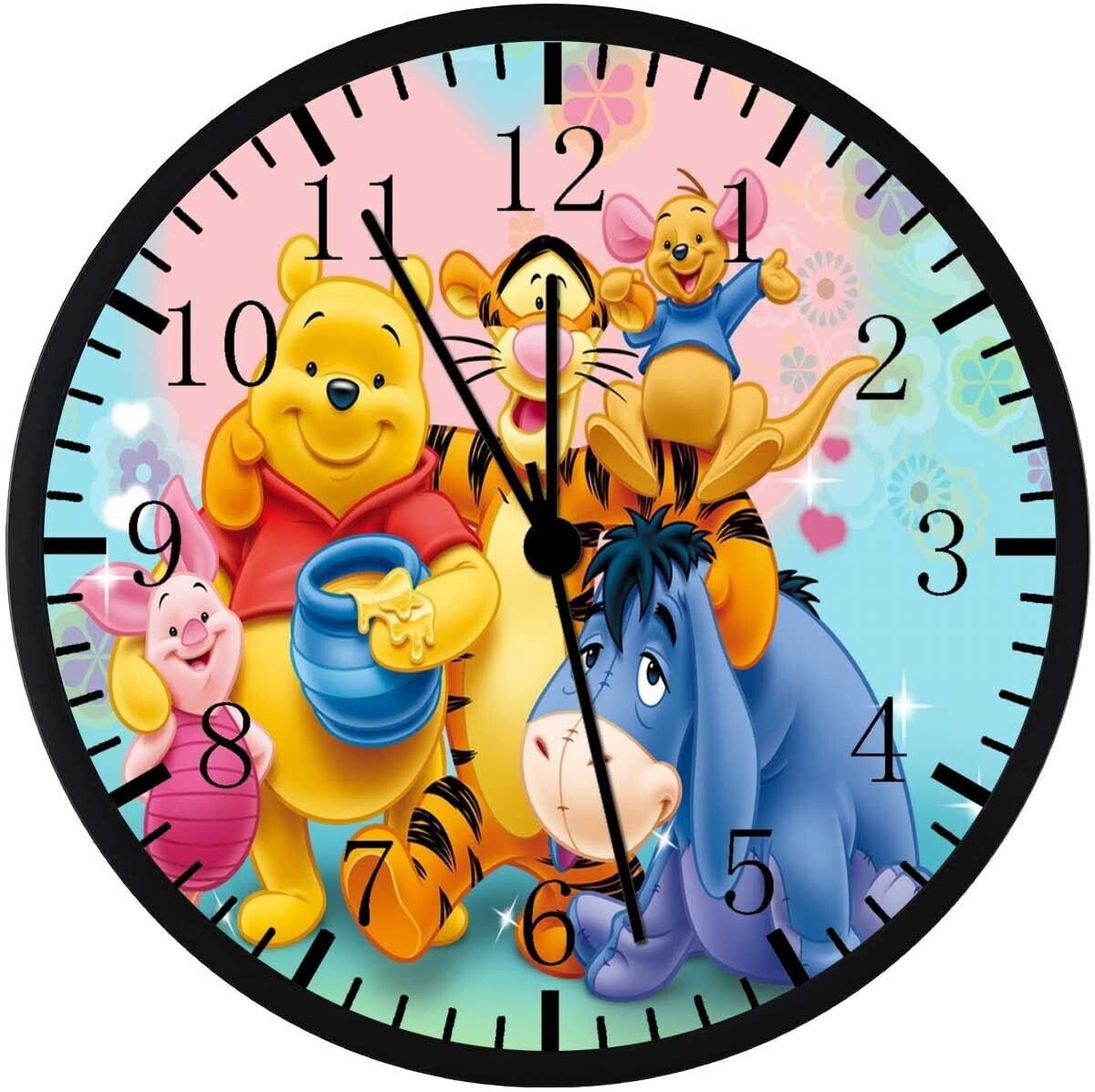 Winnie The Pooh Wall Clock 12" Large Personalized option with adding names F87