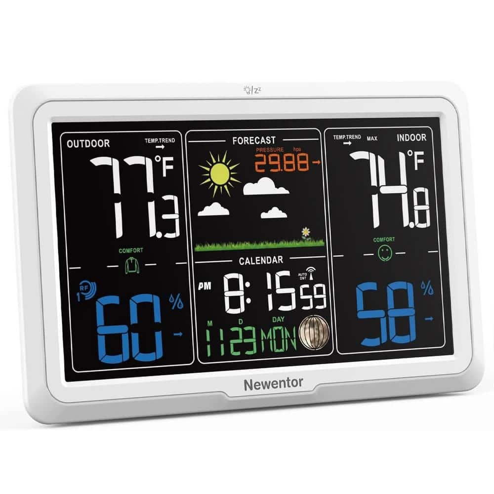 Wireless Indoor Outdoor/Indoor Thermometer with Sensor, Atomic Clock, Temp, Humidity, Weather Forecast...