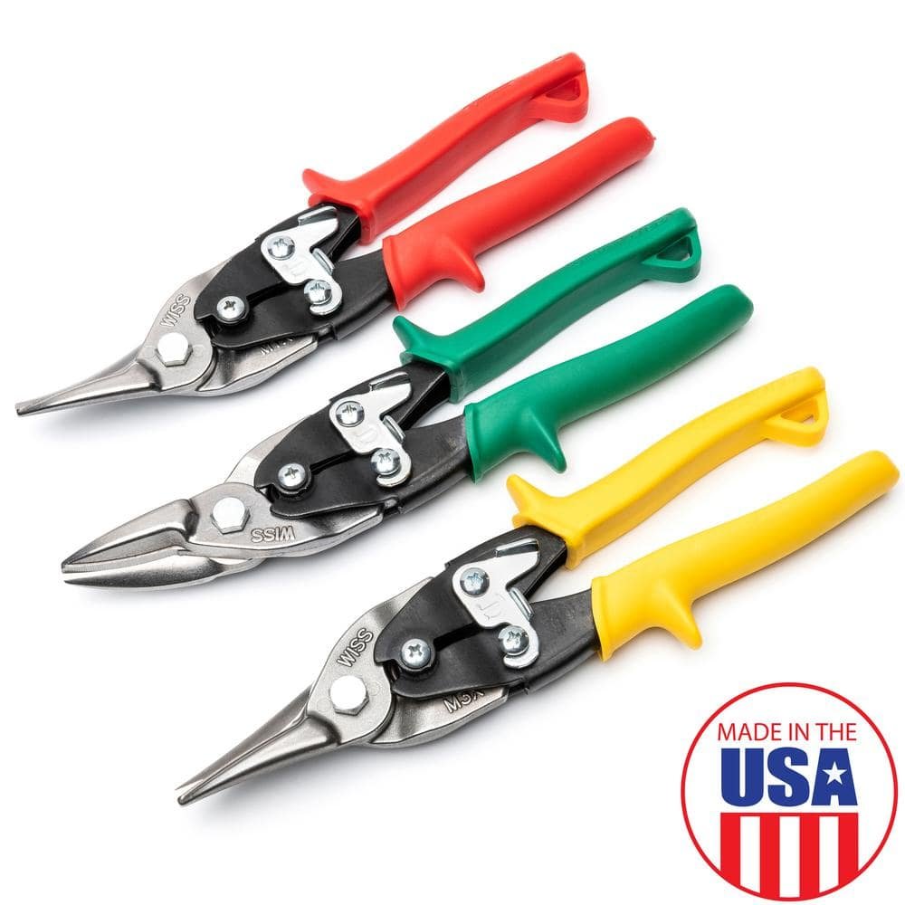 Wiss Straight, Left, and Right Cut Compound Action Aviation Snip Set (3-Piece)