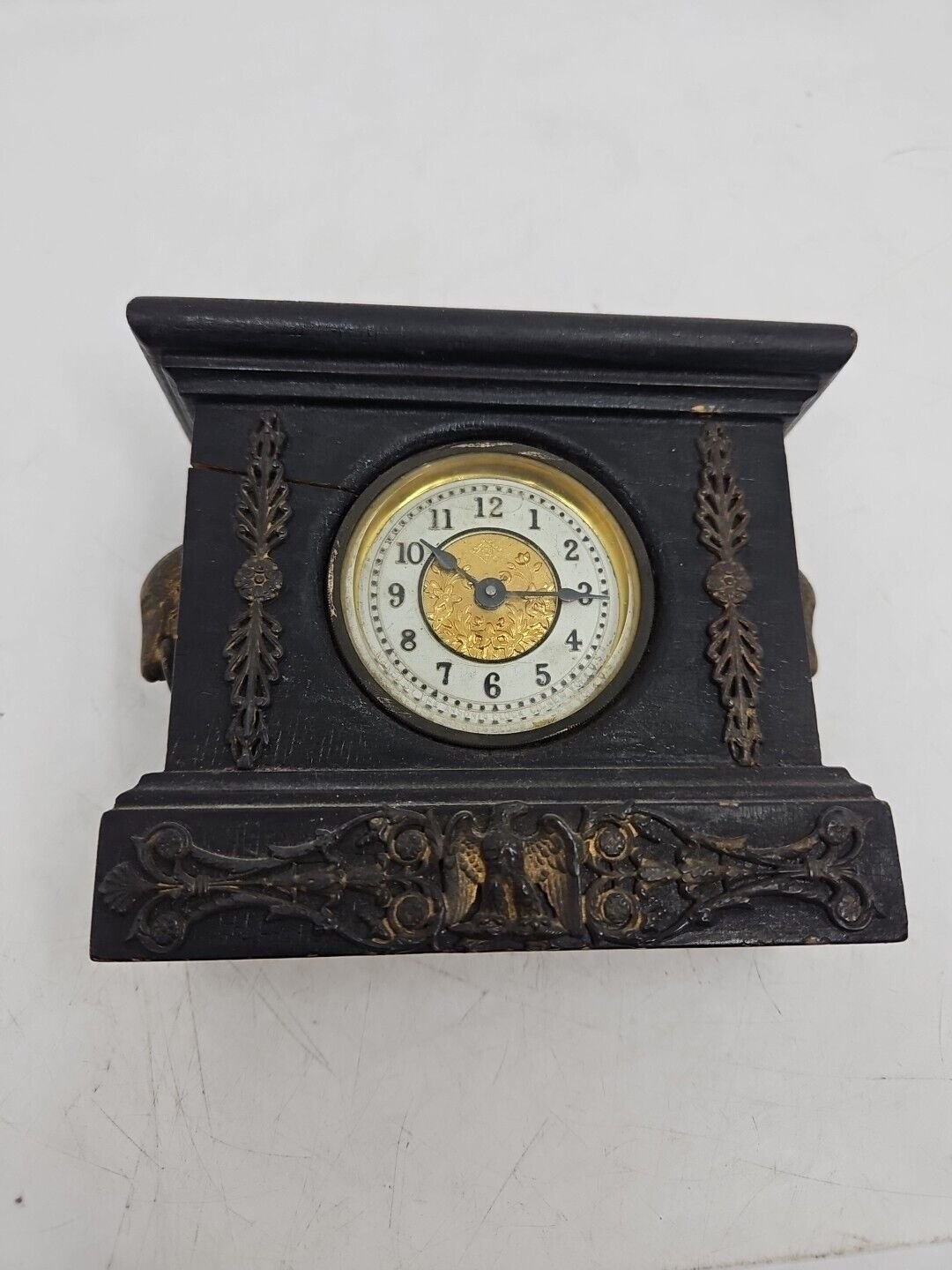 Wooden Ansonia Miniature Mantle, Desk, Salesman Clock See Notes For Parts