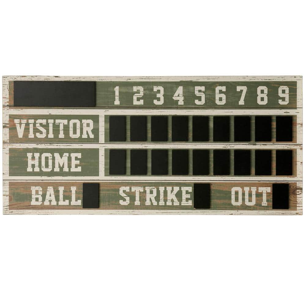 Wooden Chalkboard Baseball Scoreboard Wall Decor