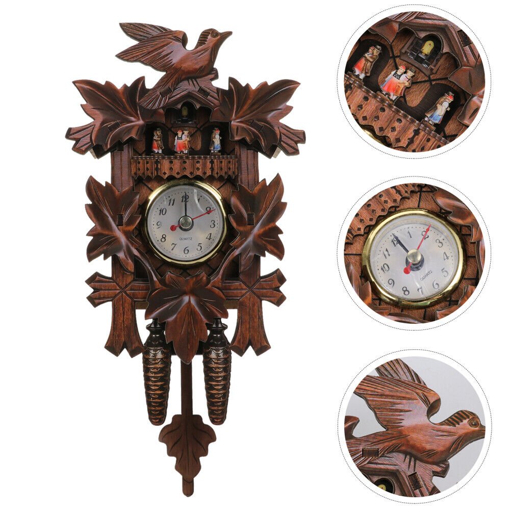 Wooden Wall Clock 22.50X11.50X5.00CM Man Modern Clocks Retro