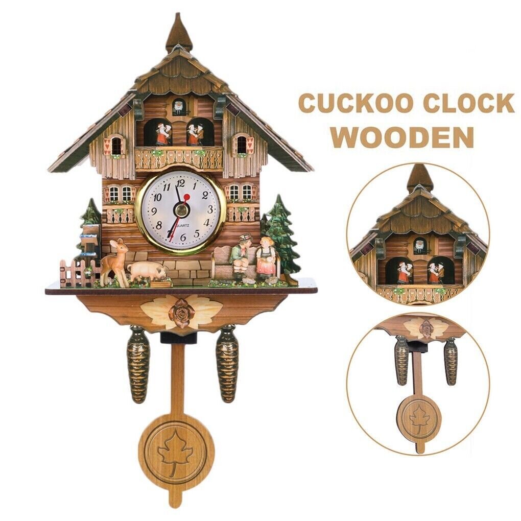 Wooden Wall Clock Vintage Rustic Wooden Clocks Home Decor Cuckoo