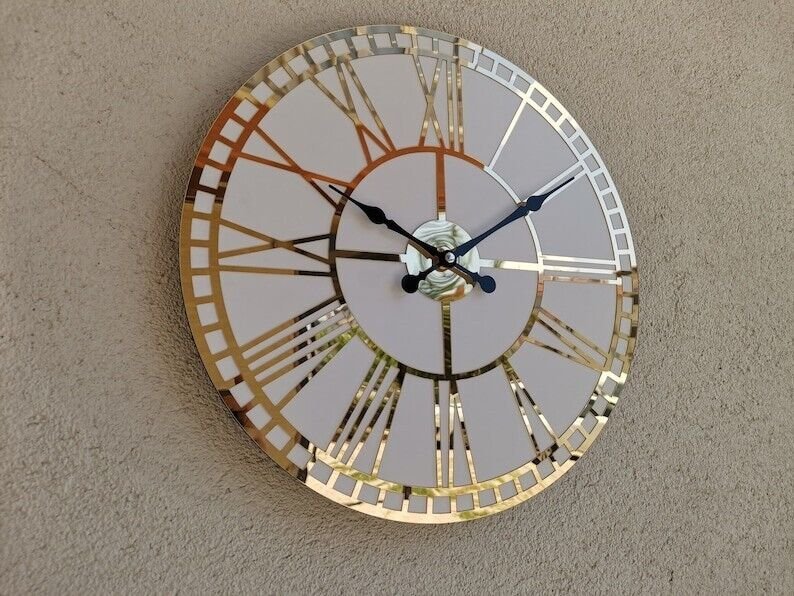 Wooden Wall Clock With Roman Numeral,Unique Wall Clock,Modern Large Wall Clock,