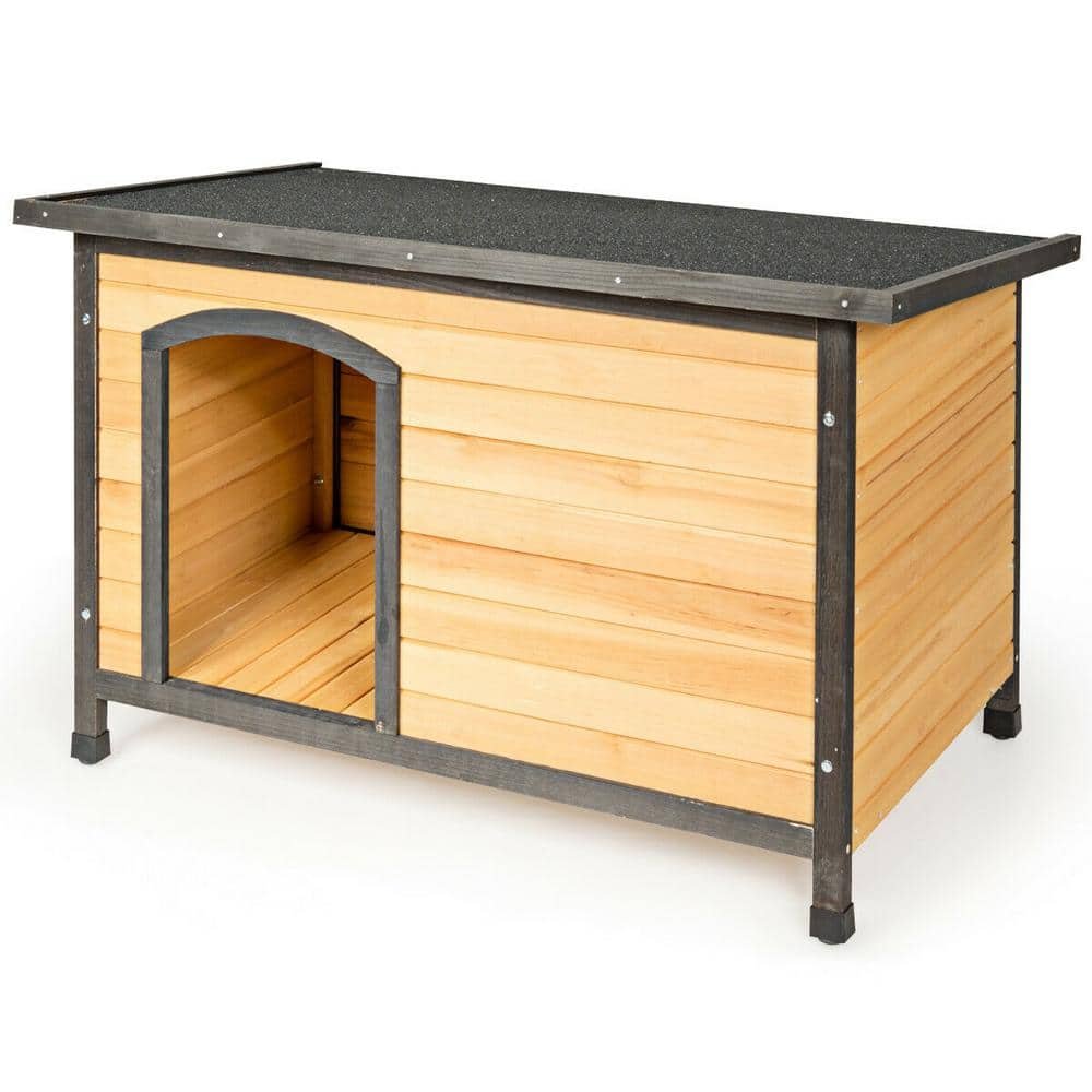 Wood Extreme Weather Resistant Pet Log Cabin Dog House-Large Size