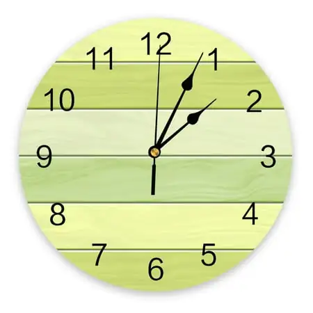 Wood Grain Candy Green Clock Living Room Home r Large Round Wall Clock Mute Quartz Table Clock
