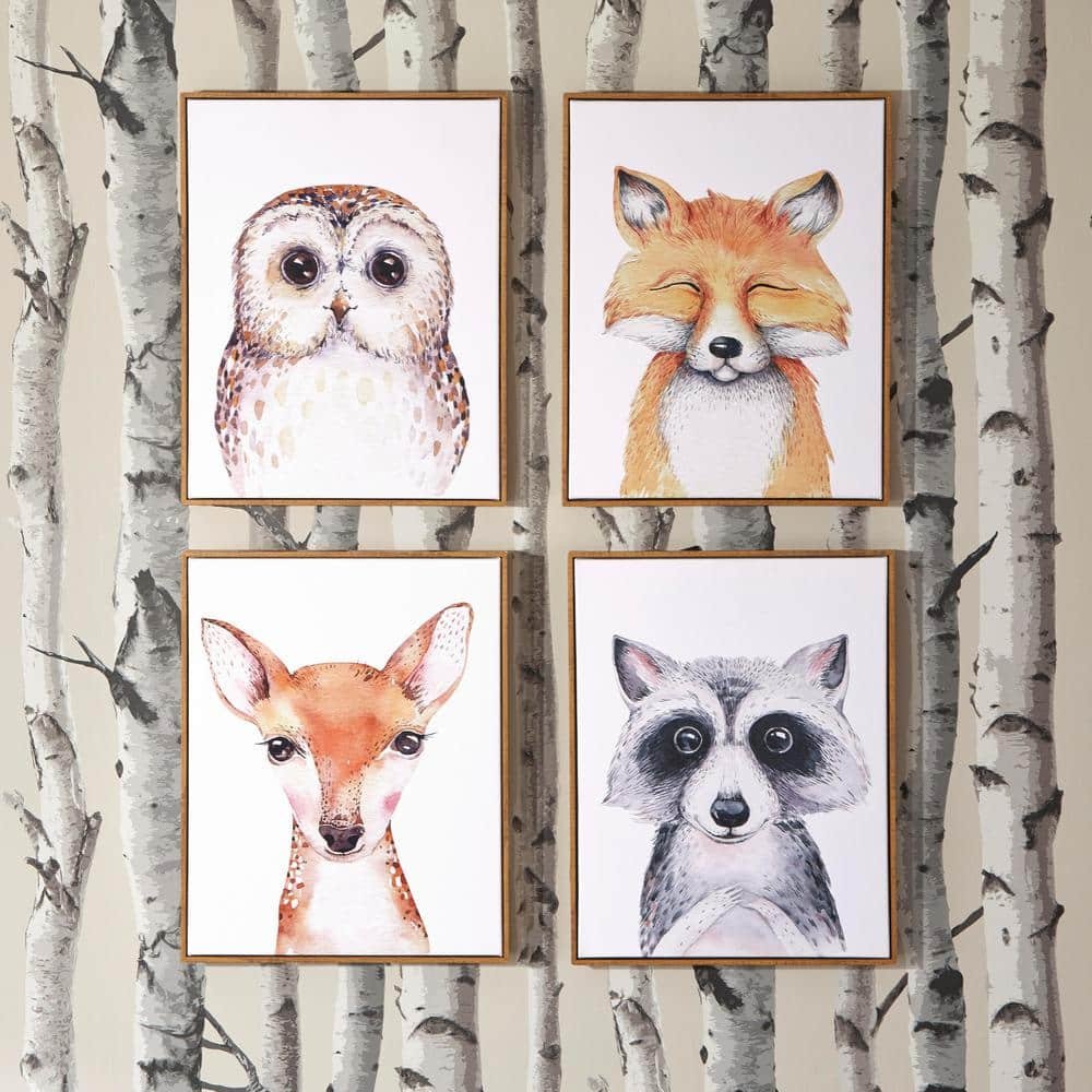 Woodland Animals Framed Wall Art (Set of 4) (11 in. W x...