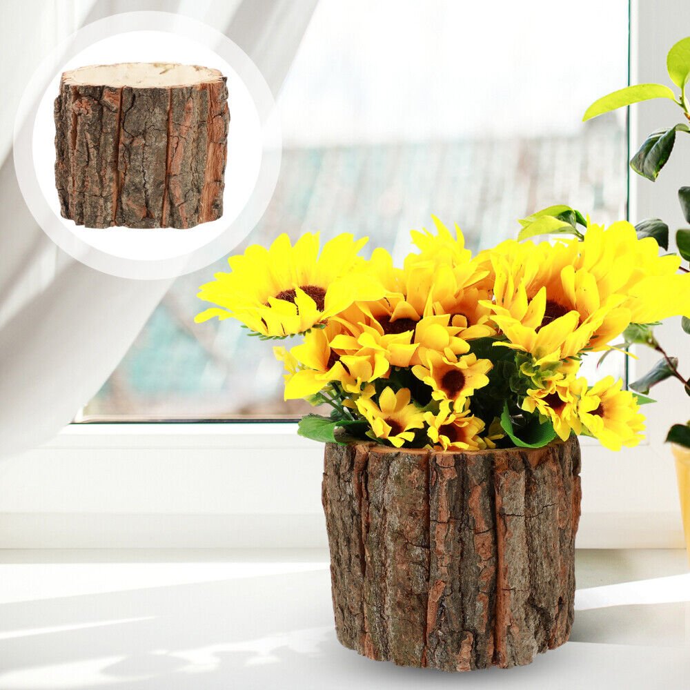 Wood Stump Plant Vase Tree Stump Flower Pot Succulent Pot Wood Planter