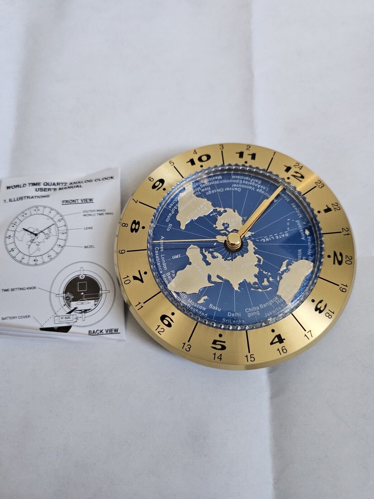 World Time Quartz Analog Clock