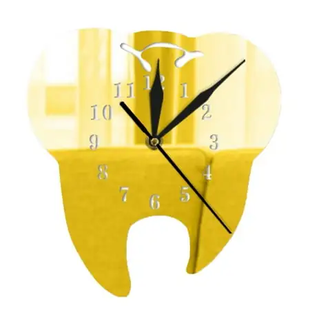 Zynic Timers 3 D Creative Creative Teeth Acrylic Mirror Wall Clock Home Decoration Wall Clock Home