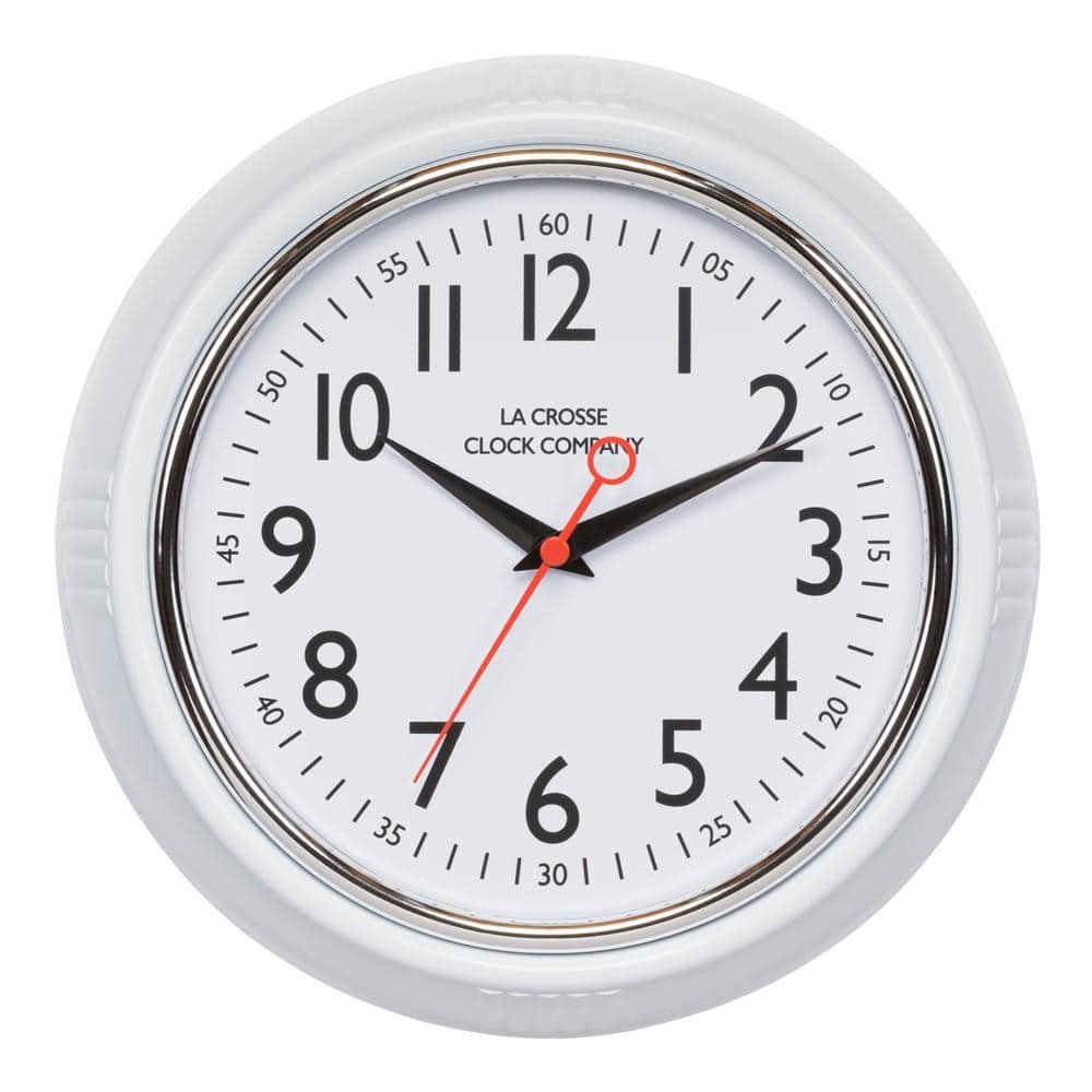 9.61 in. Schoolhouse Analog Quartz Wall Clock