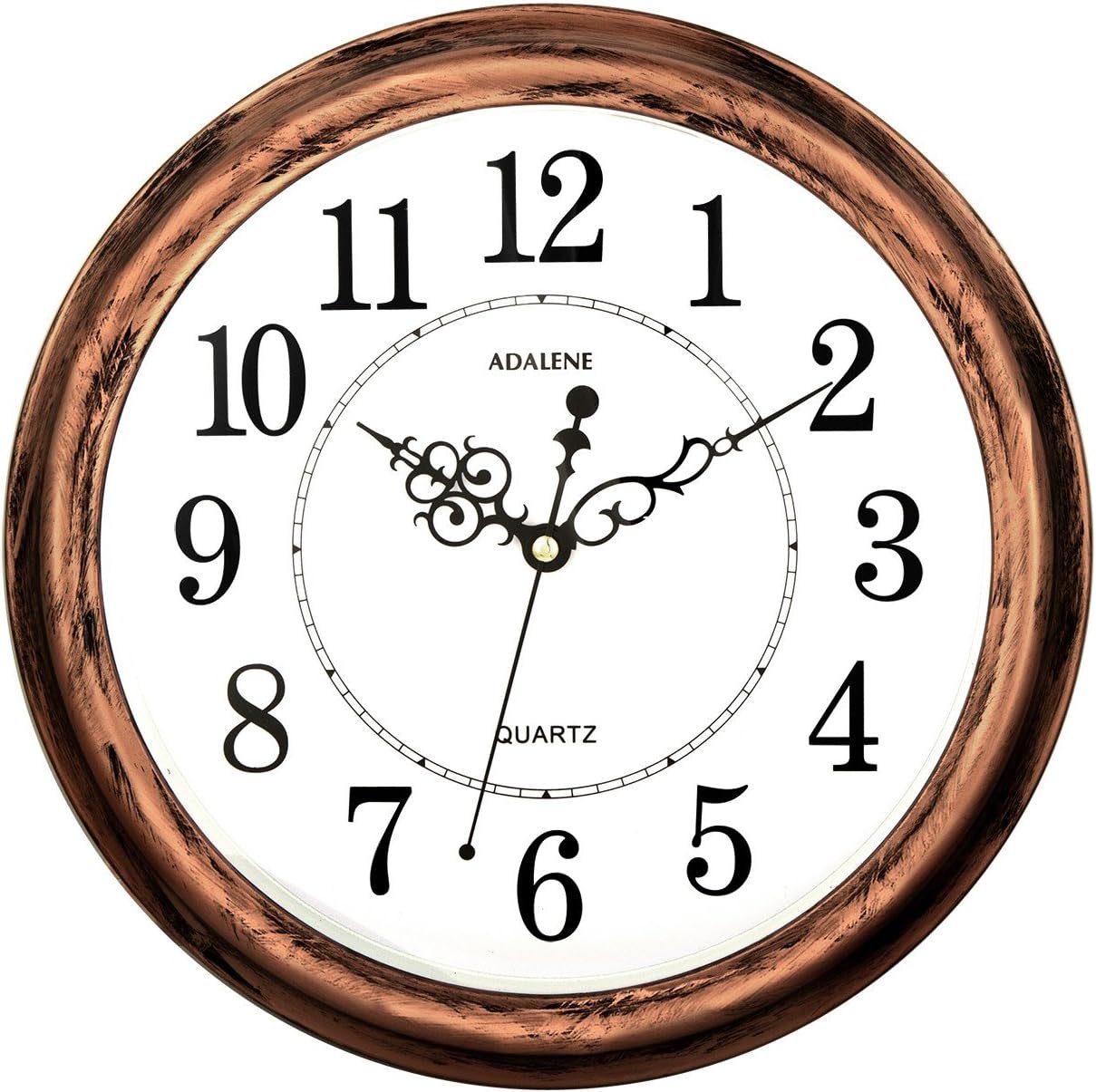 Adalene 13-Inch Decorative Wall Clock Silent Non-Ticking - Vintage Retro Rustic Battery Operated Kitchen Wall Clock - Large Wall Clocks for Living Room Décor, Office, Bathroom