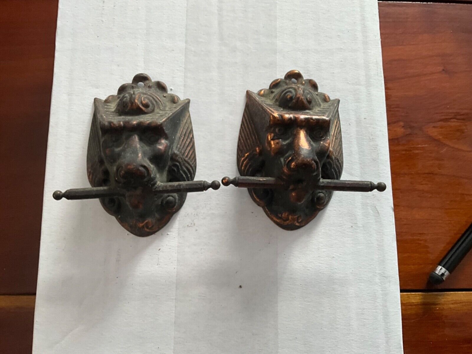 Antique Seth Thomas Mantel Clock Lions Heads