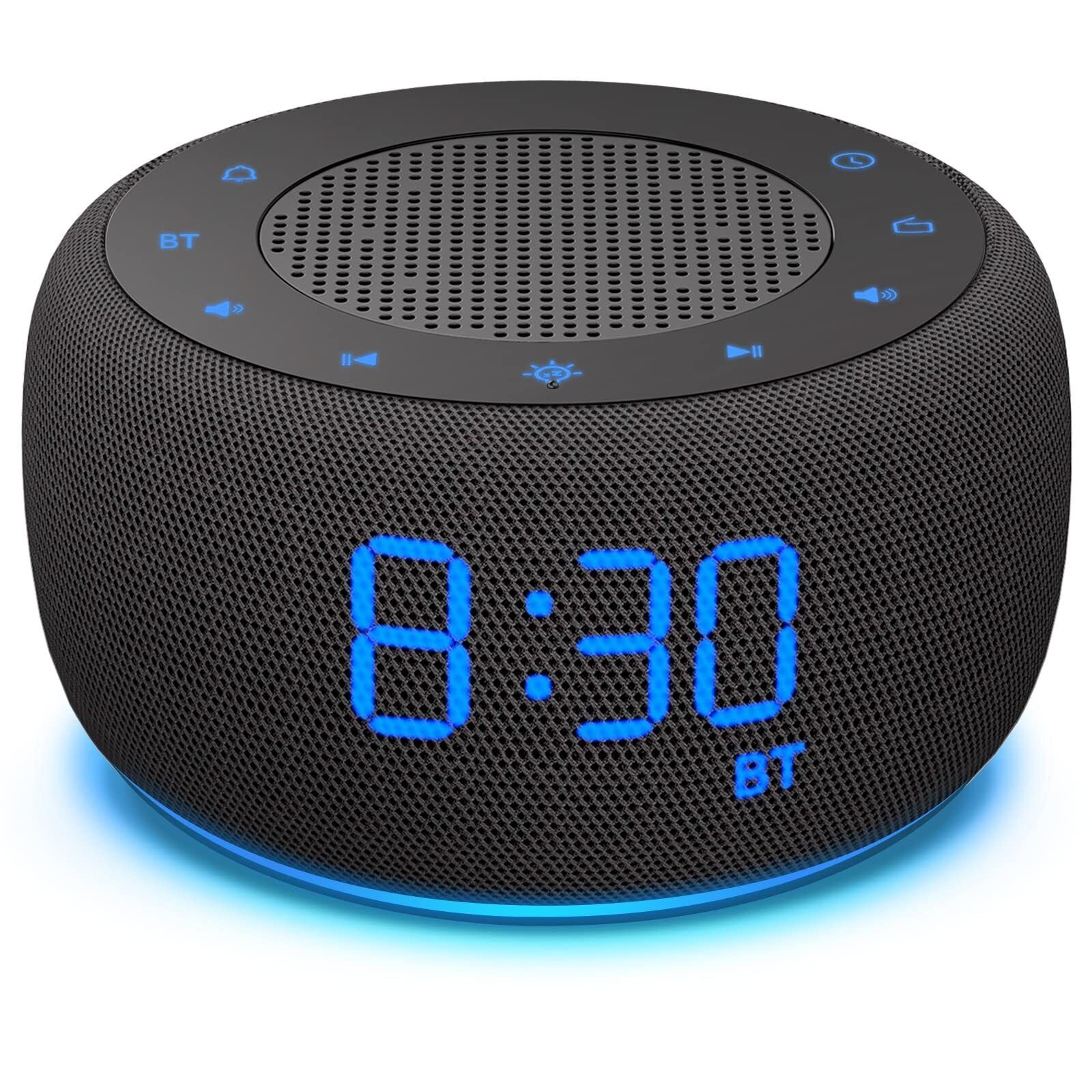 Bluetooth Speaker Alarm Clock with FM Radio - High Fidelity Sound, Full Range...