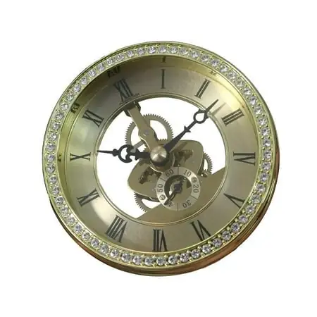 BQBQERT 100 mm Desk Clock with Quiet and Luxurious Crystal Detail Wrought Metal Clocks for Business