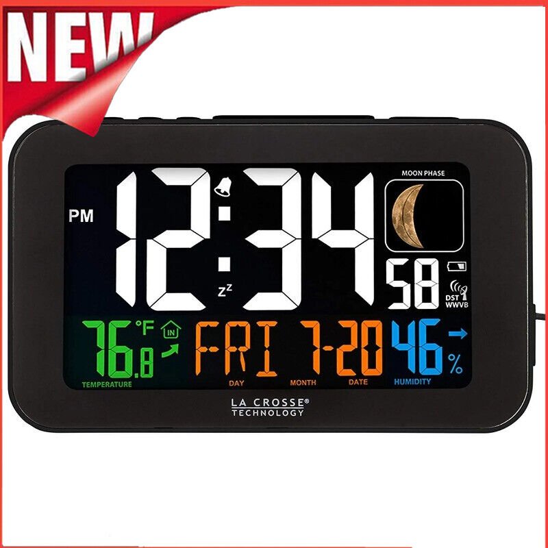 Corded Electric LED Atomic Alarm Clock W/ USB Charging Port Home Office Desk New