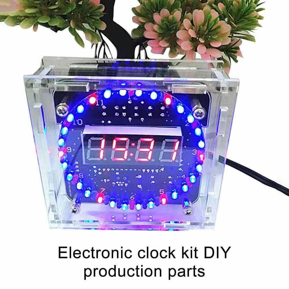 DIY Rotating Digital LED Electronic Clock Temperature Display Kit+Case Study