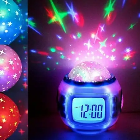 Dream music starry sky projection alarm clock light birthday gift net red toy creative children's