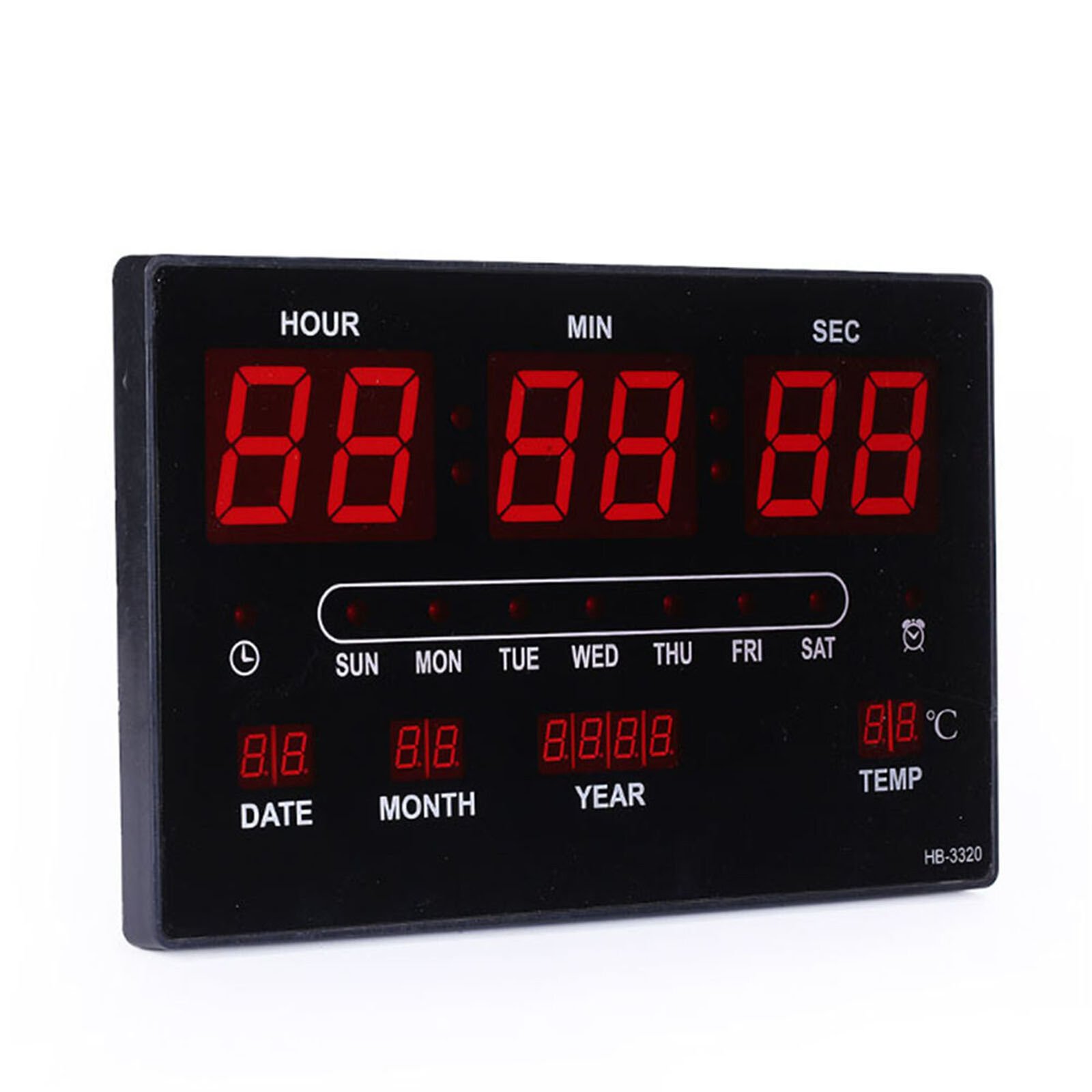 Electronic Digital LED Calendar Date Clock Time Alarm Temperature Display AN
