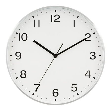 Equity 13 inch Brushed Metal Analog Quartz Wall Clock, 46021