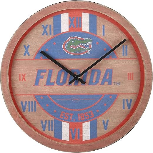 FOCO NCAA Wooden Barrel Wall Clock