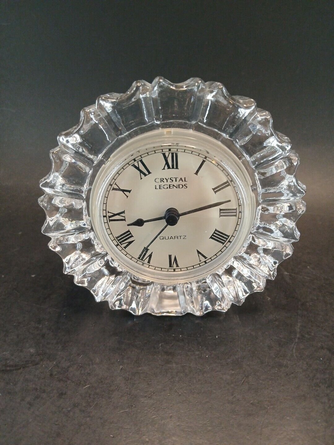 Godinger Crystal Legend Quarts Desk Clock