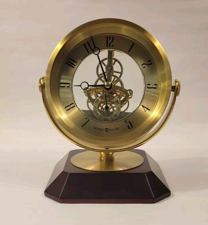 Howard Miller Soloman Table Clock 645674 Elegant Brushed Brass Home Accent Clock