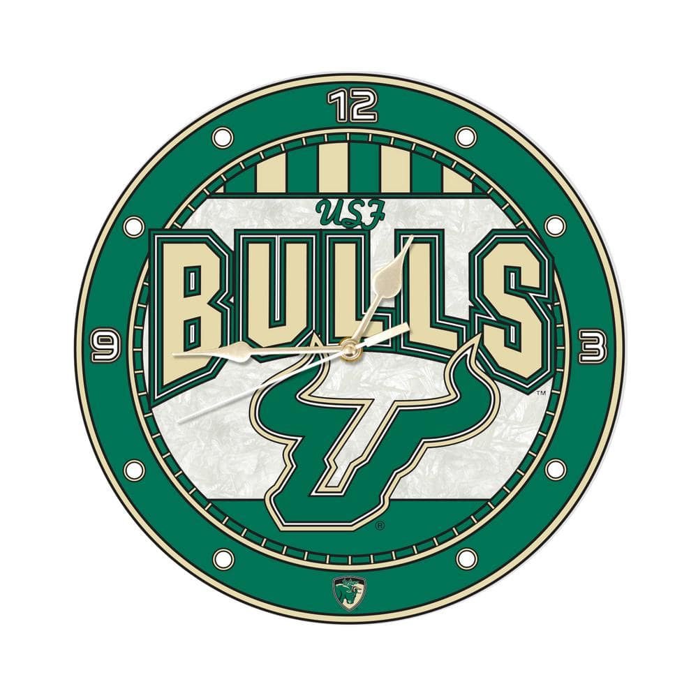 NCAA - 12 in. South Florida Art Glass Clock
