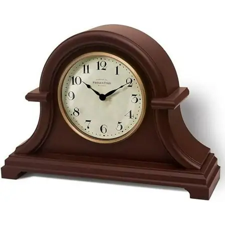 Presentime & Co. Vintage Farmhouse Mantel Clock Series, Napoleon Desk & Shelf Clock, 13 x 10 inch
