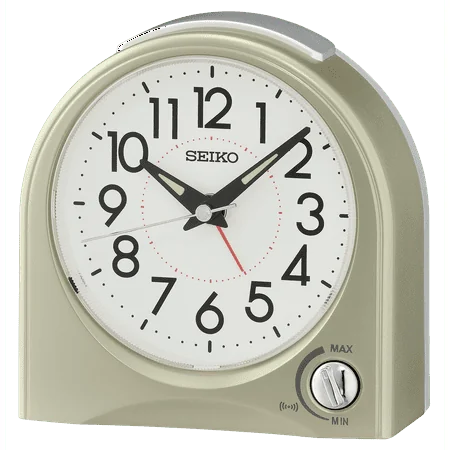 Seiko 4 Maris Desk/Beep Alarm, Gold Analog QHE 204 GLH