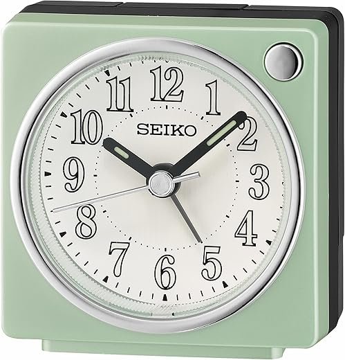 Seiko Fuji II Bedroom Alarm Clock, Pearl Green