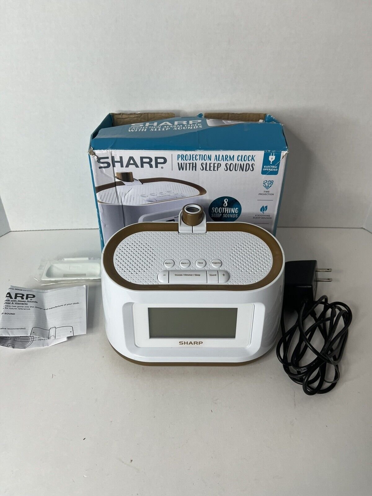 Sharp Projection Alarm Clock SPC585 Soothing Nature Sleep Sounds